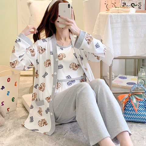 The Printed Pregnancy Cotton Original Pajamas-Original Pajamas