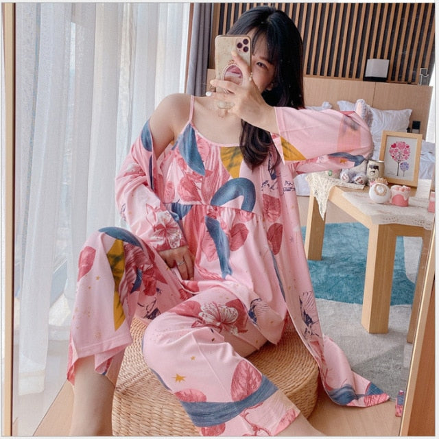 The Floral Printed Sleepwear Original Pajamas-Original Pajamas