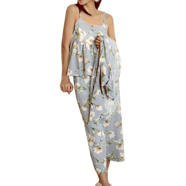 3 Piece Pajama Set Womens Spring And Summer Wear-Original Pajamas