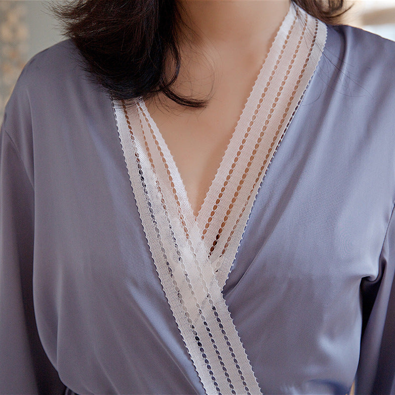 The Satin Lace Pajama Shorts Set Cozy Sleepwear-Original Pajamas