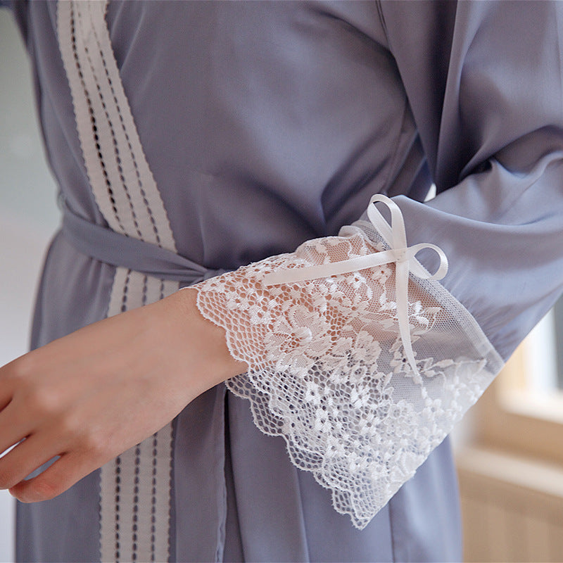 The Satin Lace Pajama Shorts Set Cozy Sleepwear-Original Pajamas