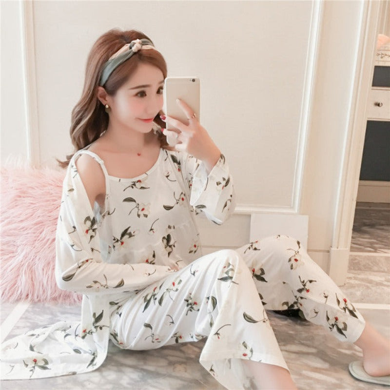 Women Spaghetti Strap Sleepwear Pajamas Set-Original Pajamas