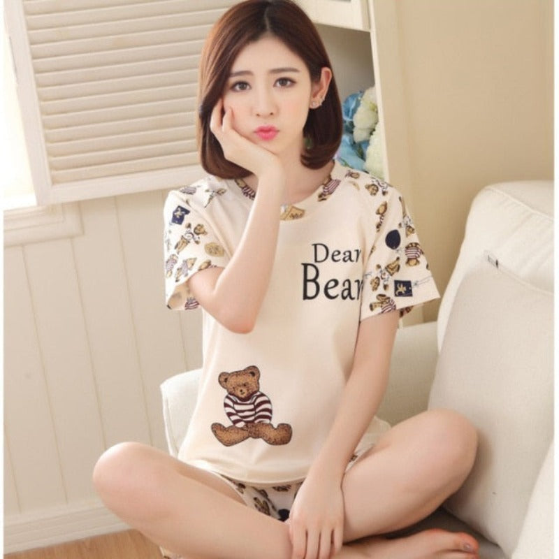 Women Spaghetti Strap Sleepwear Pajamas Set-Original Pajamas