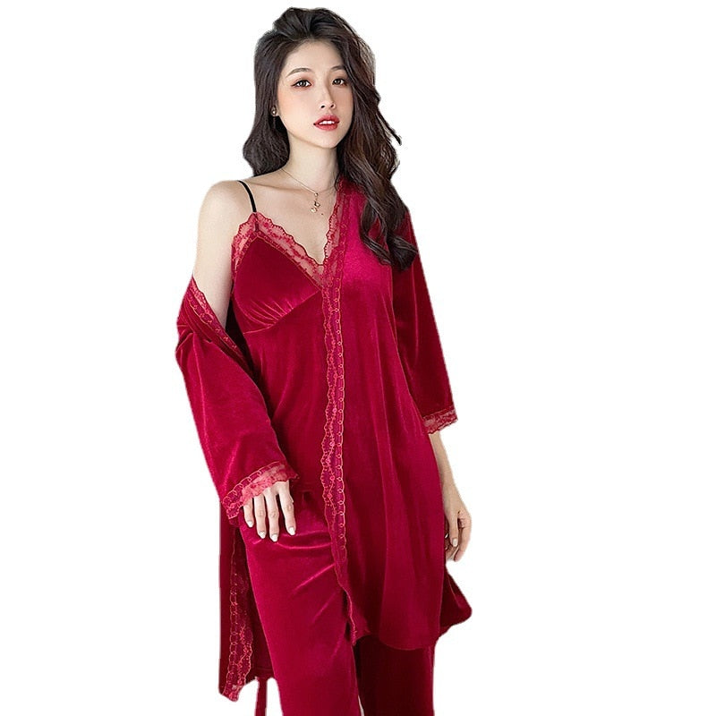 The Solid Strapped Pajama Set Breathable Pajamas Women-Original Pajamas