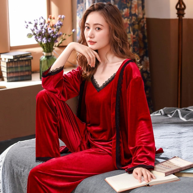 The Lace Strap Comfy Pajama Set Nightwear-Original Pajamas