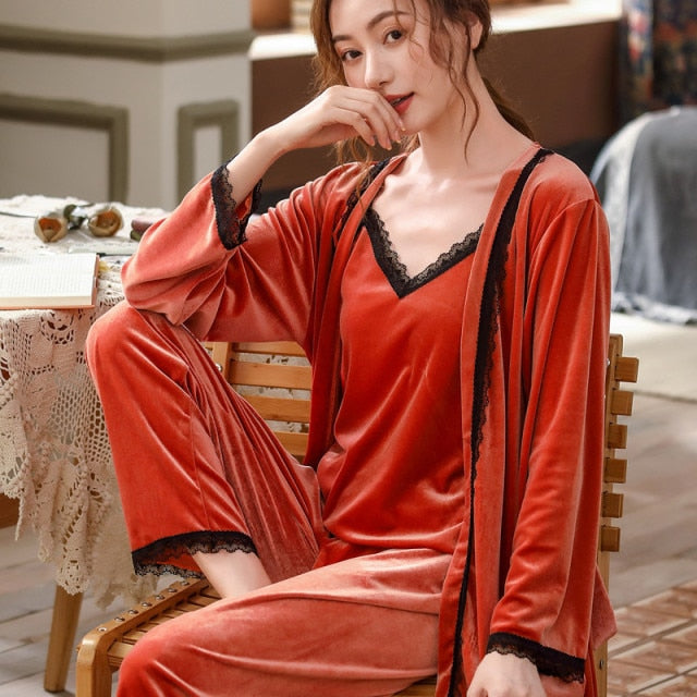 The Lace Strap Comfy Pajama Set Nightwear-Original Pajamas