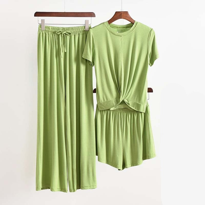 3 Piece Set Home Suit for Women Modal Fabric Loungewear-Original Pajamas