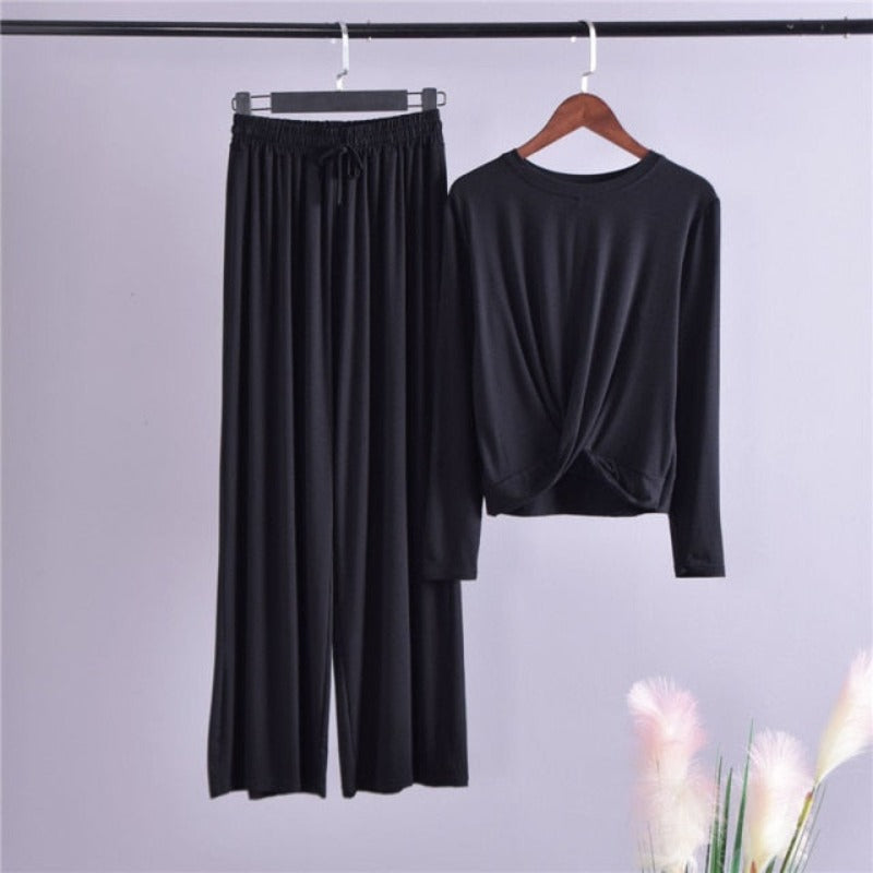 3 Piece Set Home Suit for Women Modal Fabric Loungewear-Original Pajamas