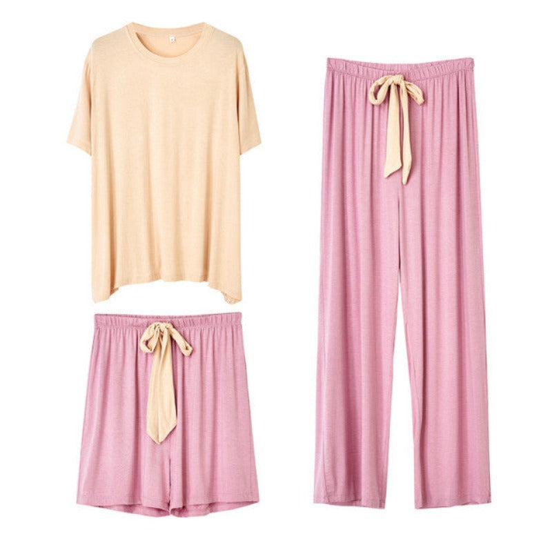 Loose Casual Modal Homewear 3 Piece Set For Women-Original Pajamas