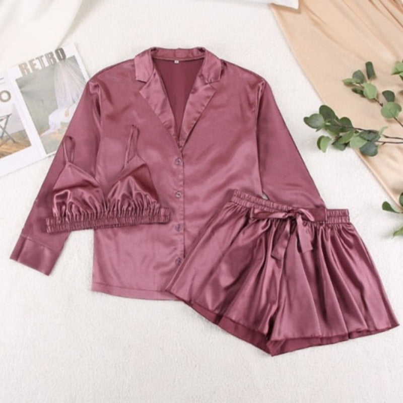 The Beach Bae 3 Piece Pajama Set With Robe-Original Pajamas