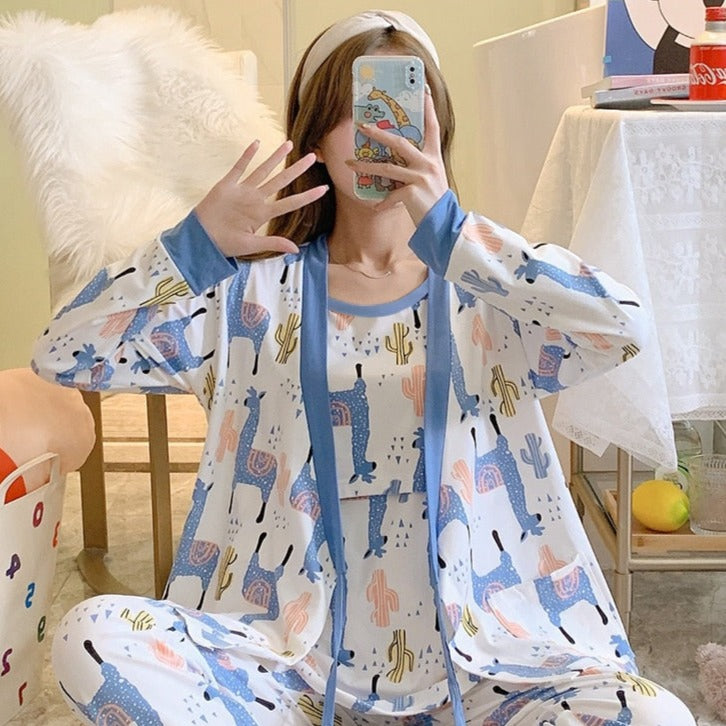 The Blue Animal Print Pajama Set Original Pajamas-Original Pajamas