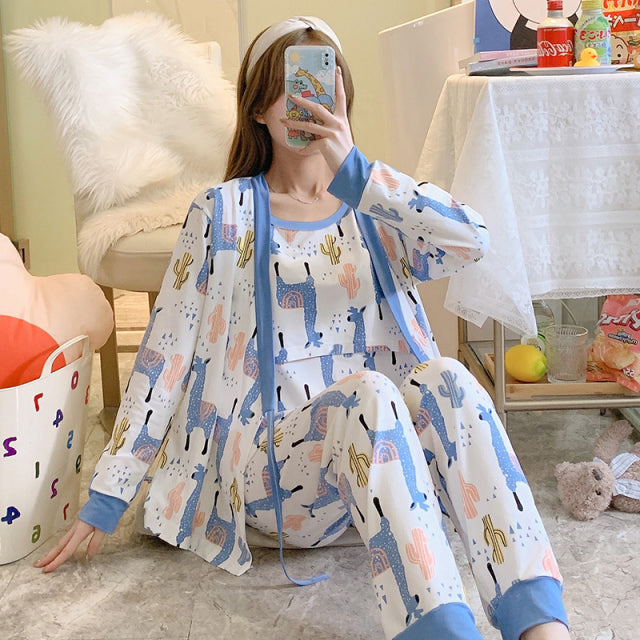 The Blue Animal Print Pajama Set Original Pajamas-Original Pajamas