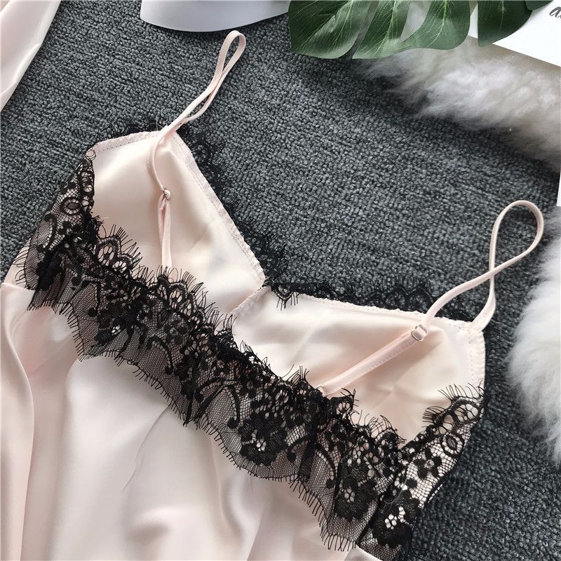 The Satin Padded Lace Pajama Set Original Pajamas-Original Pajamas