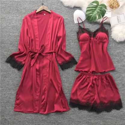 The Satin V-Neck Pajama Set Original Pajamas-Original Pajamas