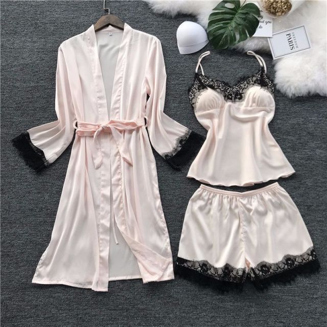 The Satin V-Neck Pajama Set Original Pajamas-Original Pajamas