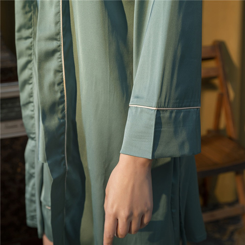 The Faux Silk Shorts Pajama Set 3 Piece Pajamas-Original Pajamas