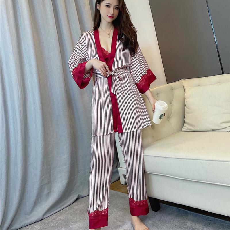 Satin Sleep Suit Lace Nightwear For Women-Original Pajamas