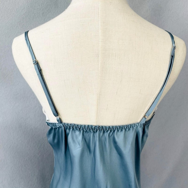 3 Piece Patchwork Satin Summer Casual Nightwear Clothing-Original Pajamas