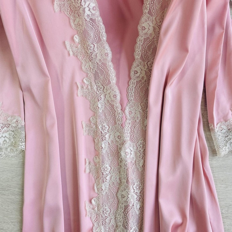 The Robe Gown 3 piece pajama set Best Cozy Sleepwear-Original Pajamas