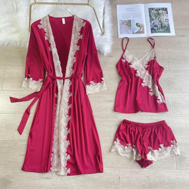 The Robe Gown 3 piece pajama set Best Cozy Sleepwear-Original Pajamas