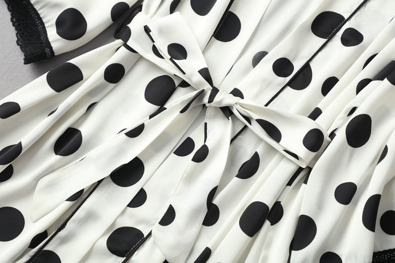 3 Pieces Polka Dots Pajama Set For Women Summer Casual Home Clothes-Original Pajamas