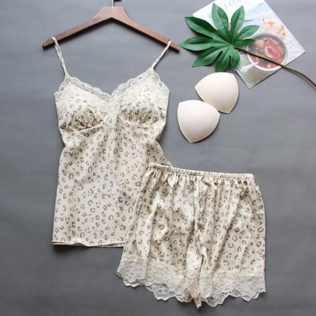 The Leopard Short Print Pajama Set 3 Piece Pajamas-Original Pajamas