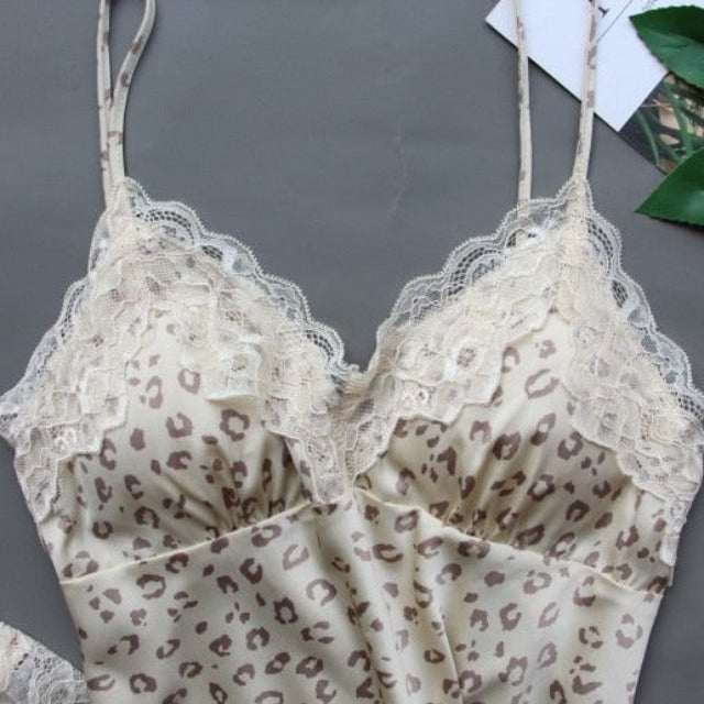 The Leopard Short Print Pajama Set 3 Piece Pajamas-Original Pajamas