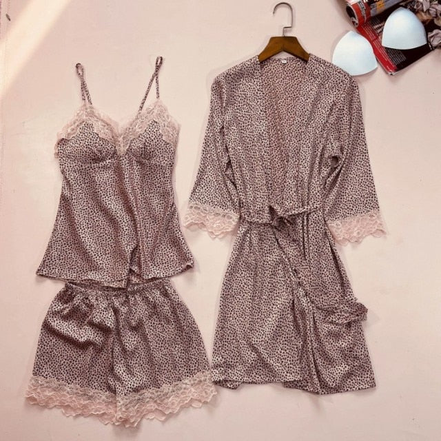 The Leopard Short Print Pajama Set 3 Piece Pajamas-Original Pajamas