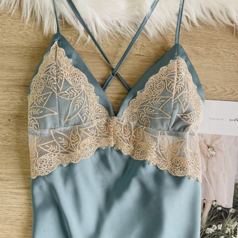 ZigZag Style Satin Summer Women Sleepwear 3 Piece Set-Original Pajamas