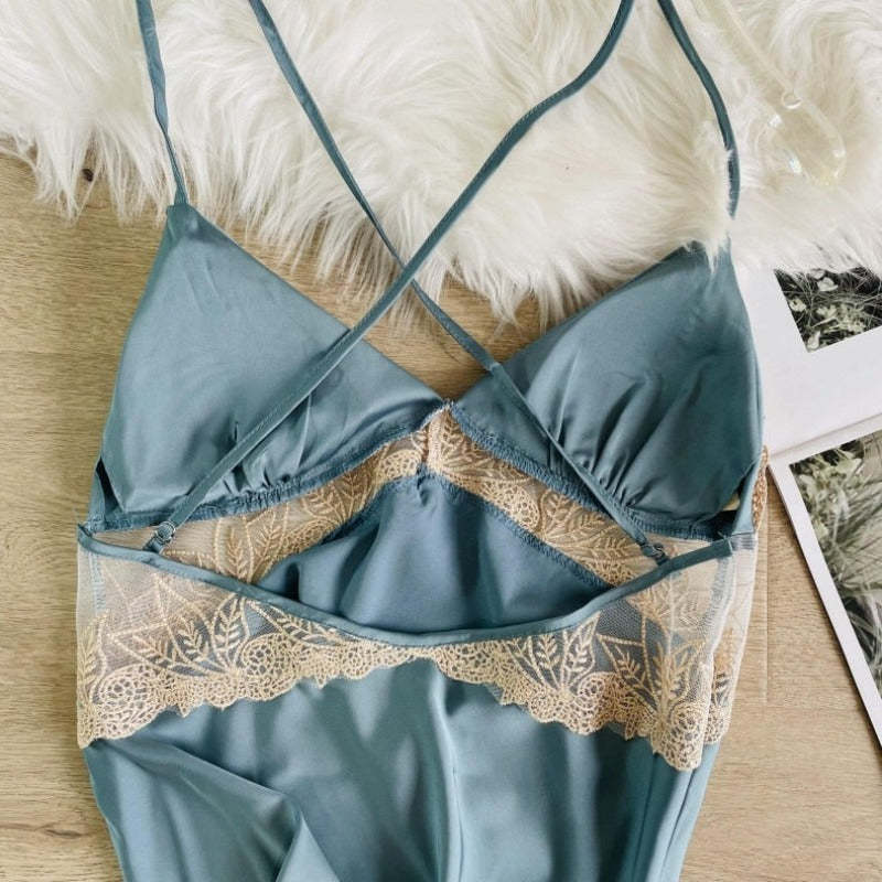 ZigZag Style Satin Summer Women Sleepwear 3 Piece Set-Original Pajamas