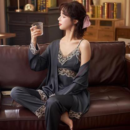 3 Piece Casual Sleepwear Women Pajama set-Original Pajamas