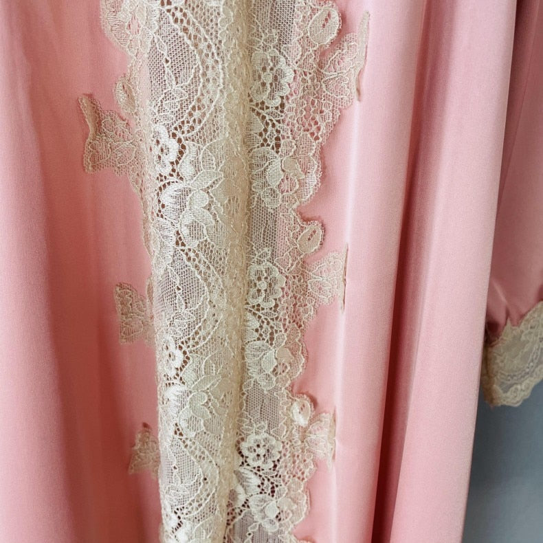 3 Piece Pj Set Womens Kimono Gown Satin Bathrobe-Original Pajamas