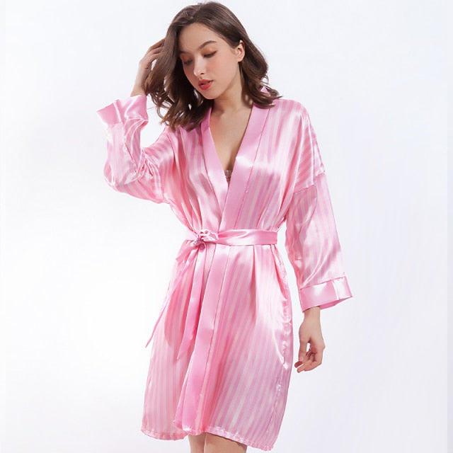 Women 3 Piece Pyjama Set Silk Satin Pajama Set Robe-Original Pajamas