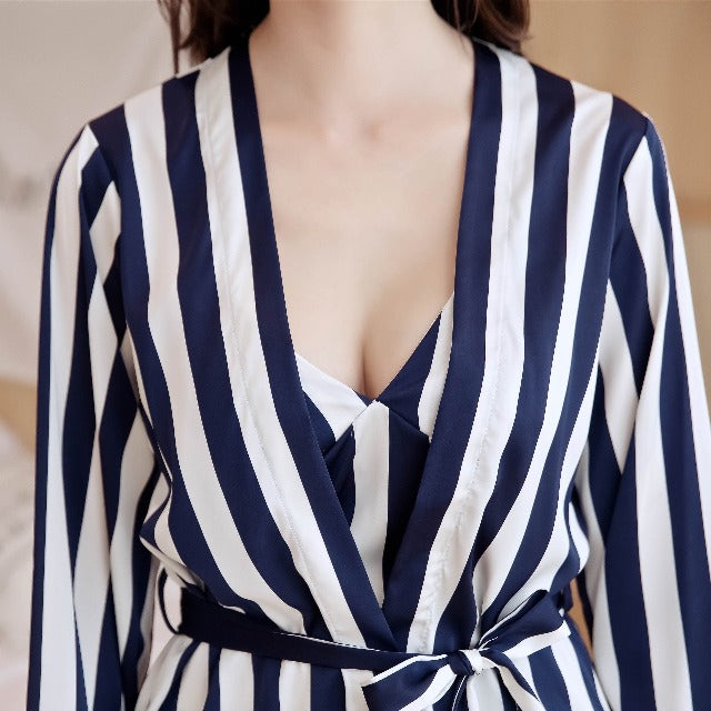 Summer 3 Piece Shirt Pants Suit Sleepwear Casual Women Pajama Set-Original Pajamas