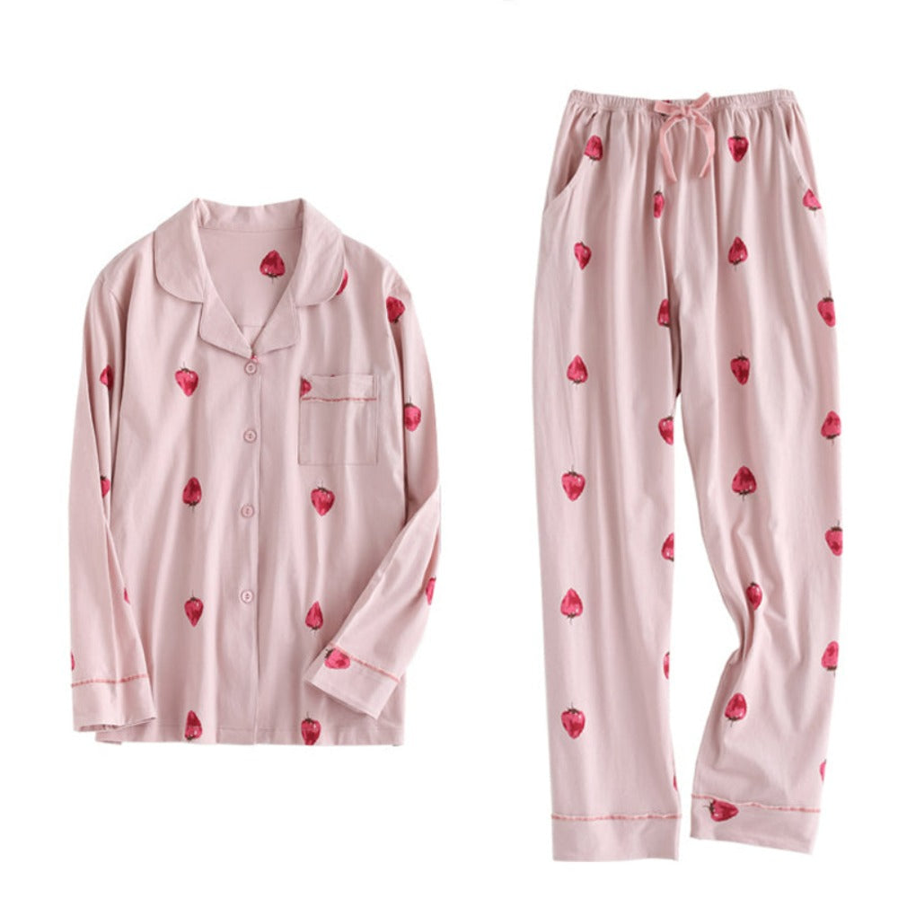 7 Pieces Spring And Summer Strawberry Pajamas Set-Original Pajamas