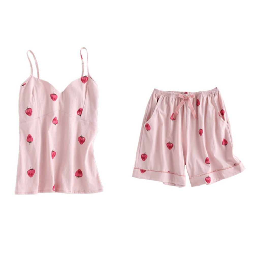 7 Pieces Spring And Summer Strawberry Pajamas Set-Original Pajamas