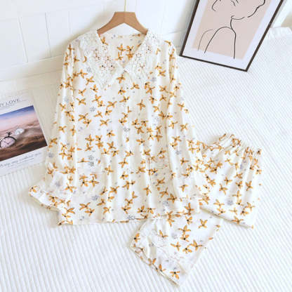 Long-Sleeved 2 Piece Pajamas Set For Women-Original Pajamas
