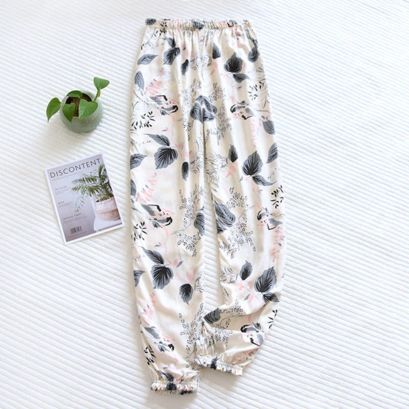 Flowers Comfortable Loose Pajama Pants-Original Pajamas