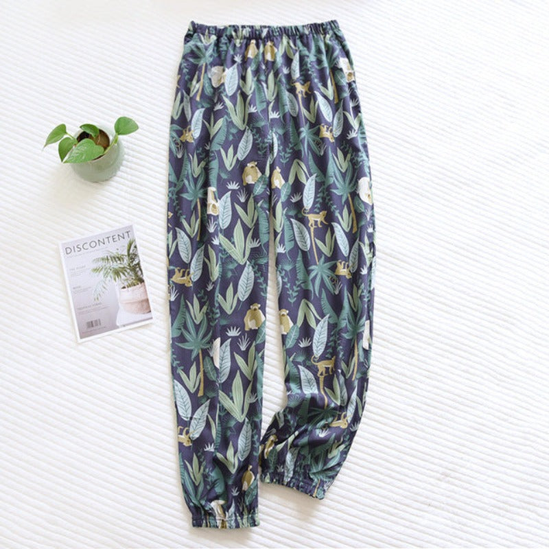 Flowers Comfortable Loose Pajama Pants-Original Pajamas