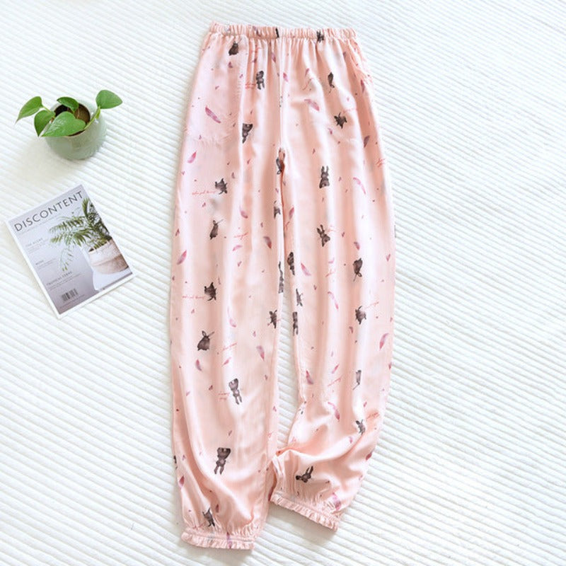 Flowers Comfortable Loose Pajama Pants-Original Pajamas