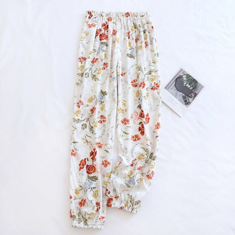 Flowers Comfortable Loose Pajama Pants-Original Pajamas