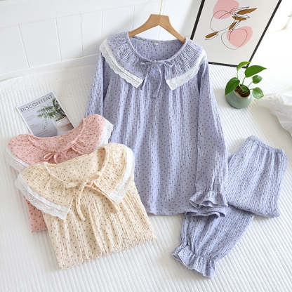 Ruffle Sleeves New Ladies 2 Piece Pajamas Set-Original Pajamas