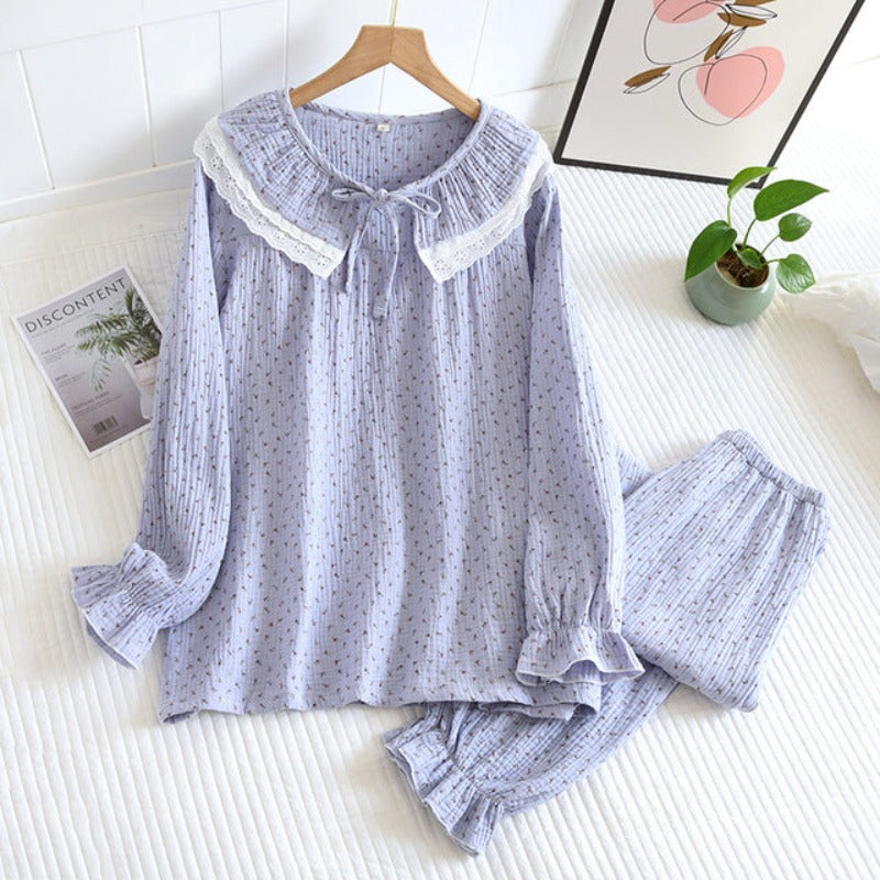 Ruffle Sleeves New Ladies 2 Piece Pajamas Set-Original Pajamas