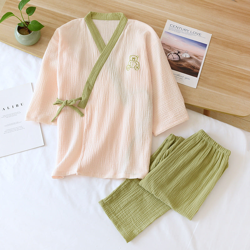Japanese Style Cotton Nightwear 2 Piece Set-Original Pajamas