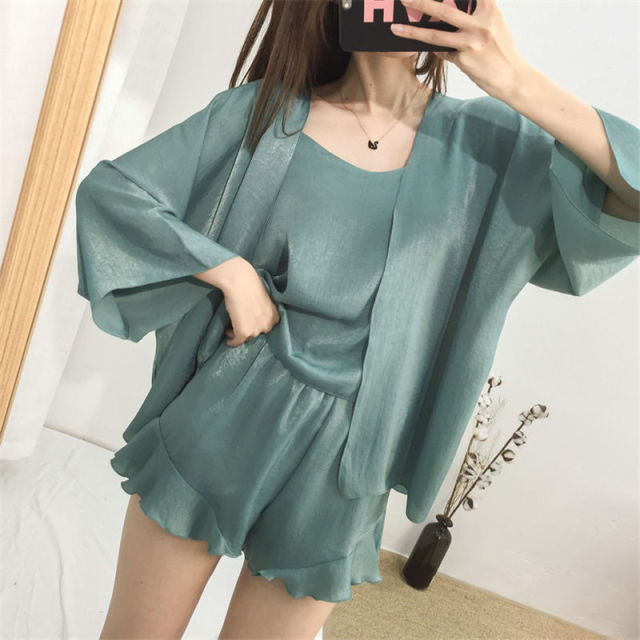 The Robe Women Original Pajamas 3 Piece Pj Set-Original Pajamas