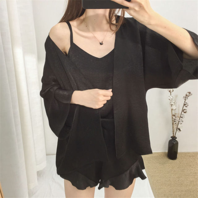 The Robe Women Original Pajamas 3 Piece Pj Set-Original Pajamas