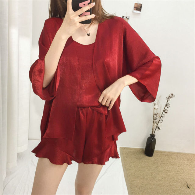 The Robe Women Original Pajamas 3 Piece Pj Set-Original Pajamas