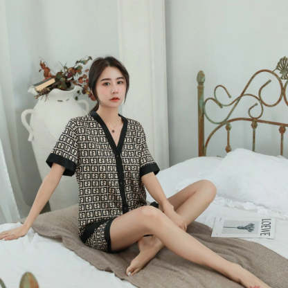 Women's Fashion Cross Letters Print Pajamas Set-Original Pajamas