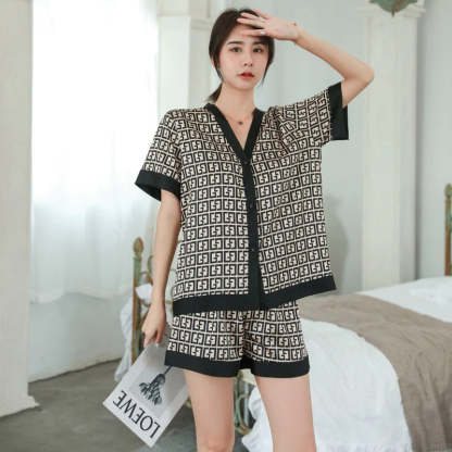 Women's Fashion Cross Letters Print Pajamas Set-Original Pajamas