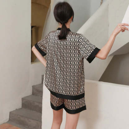 Women's Fashion Cross Letters Print Pajamas Set-Original Pajamas